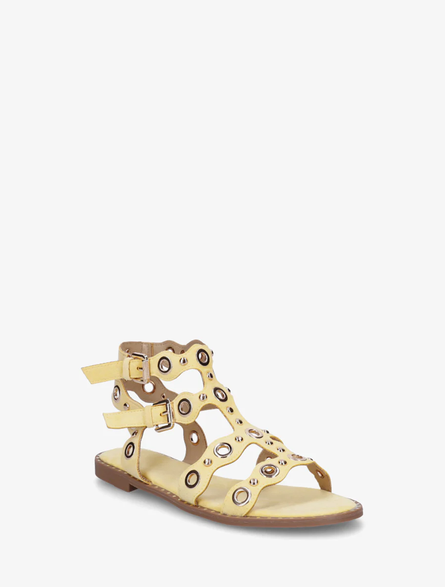 Gladiatorsandalen met oogjes - Geel - Image 2