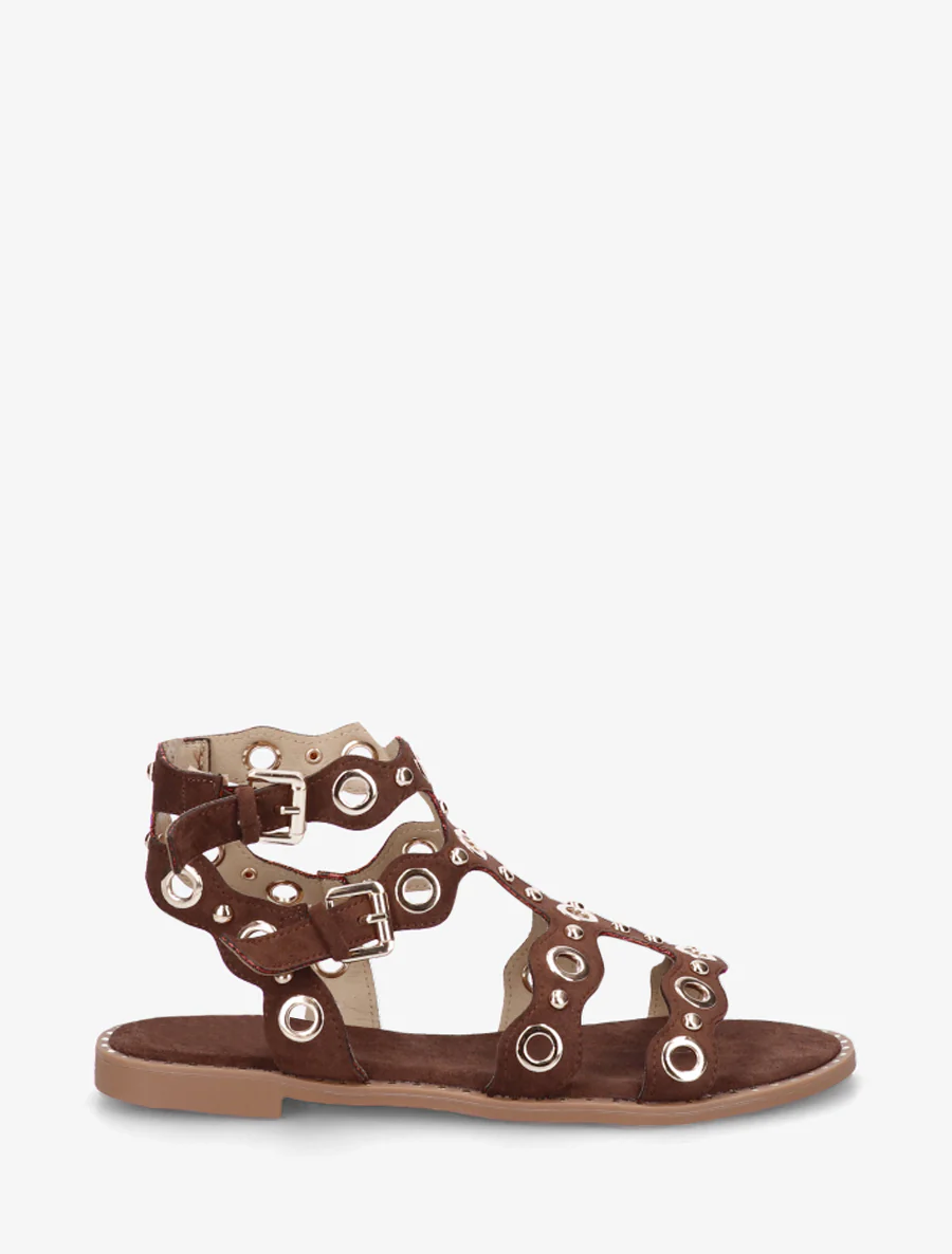 Gladiatorsandalen met oogjes - Bruin