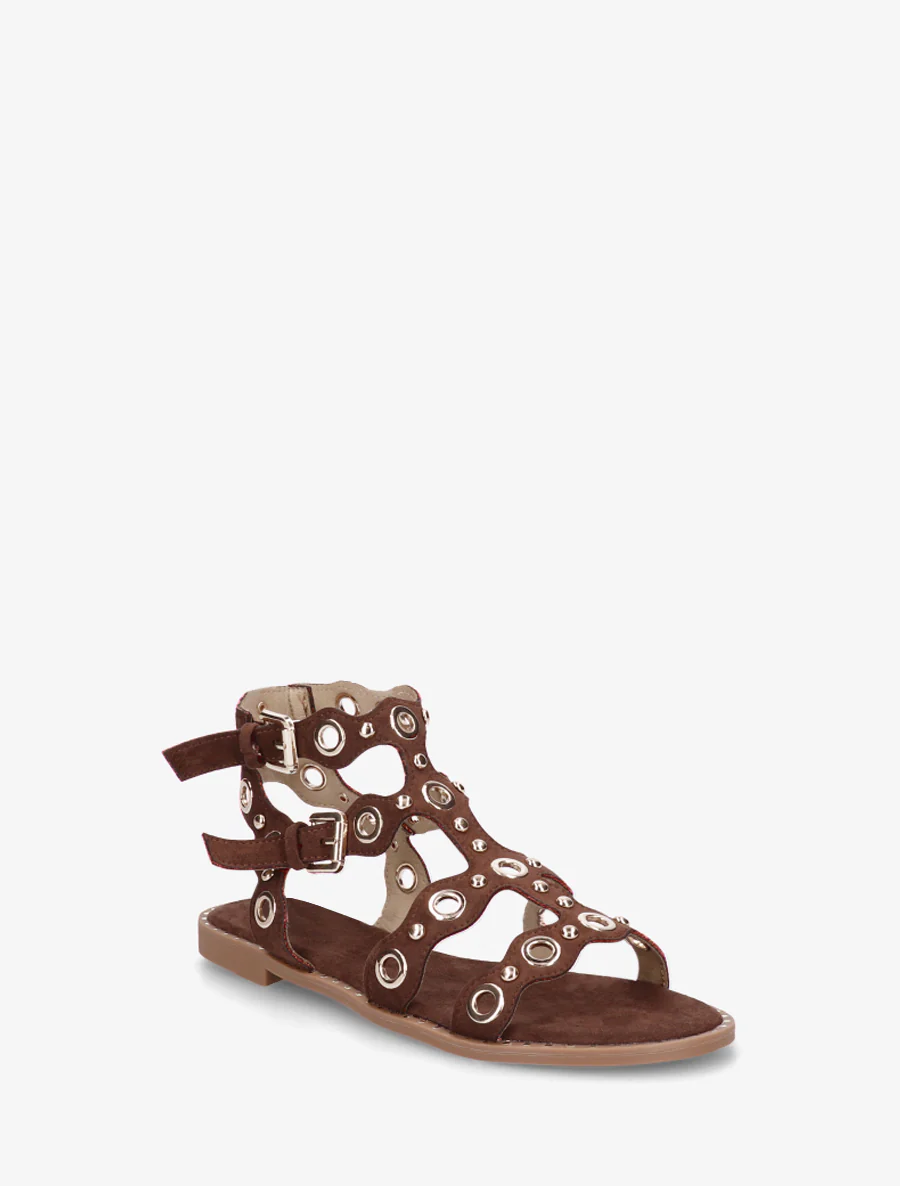 Gladiatorsandalen met oogjes - Bruin - Image 2