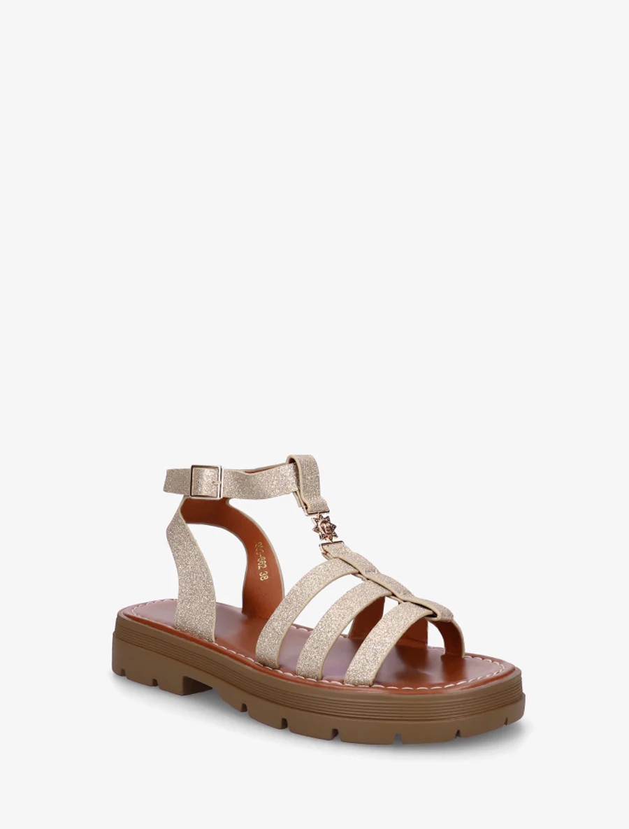 Gladiatorsandalen van suèdine - Goud - Image 2