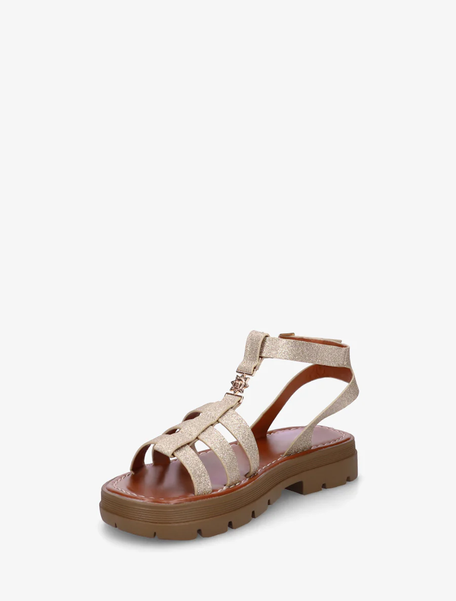 Gladiatorsandalen van suèdine - Goud - Image 3