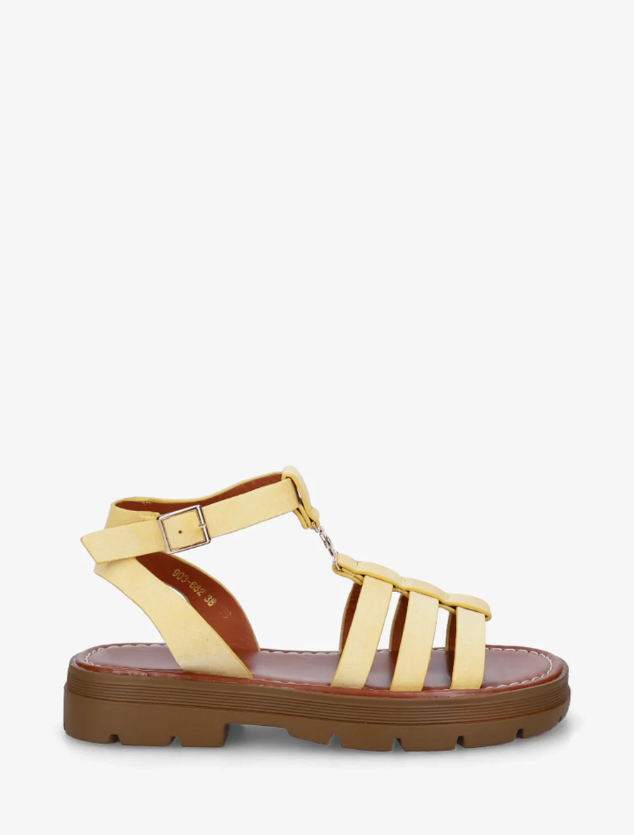 Gladiatorsandalen van suèdine - Geel