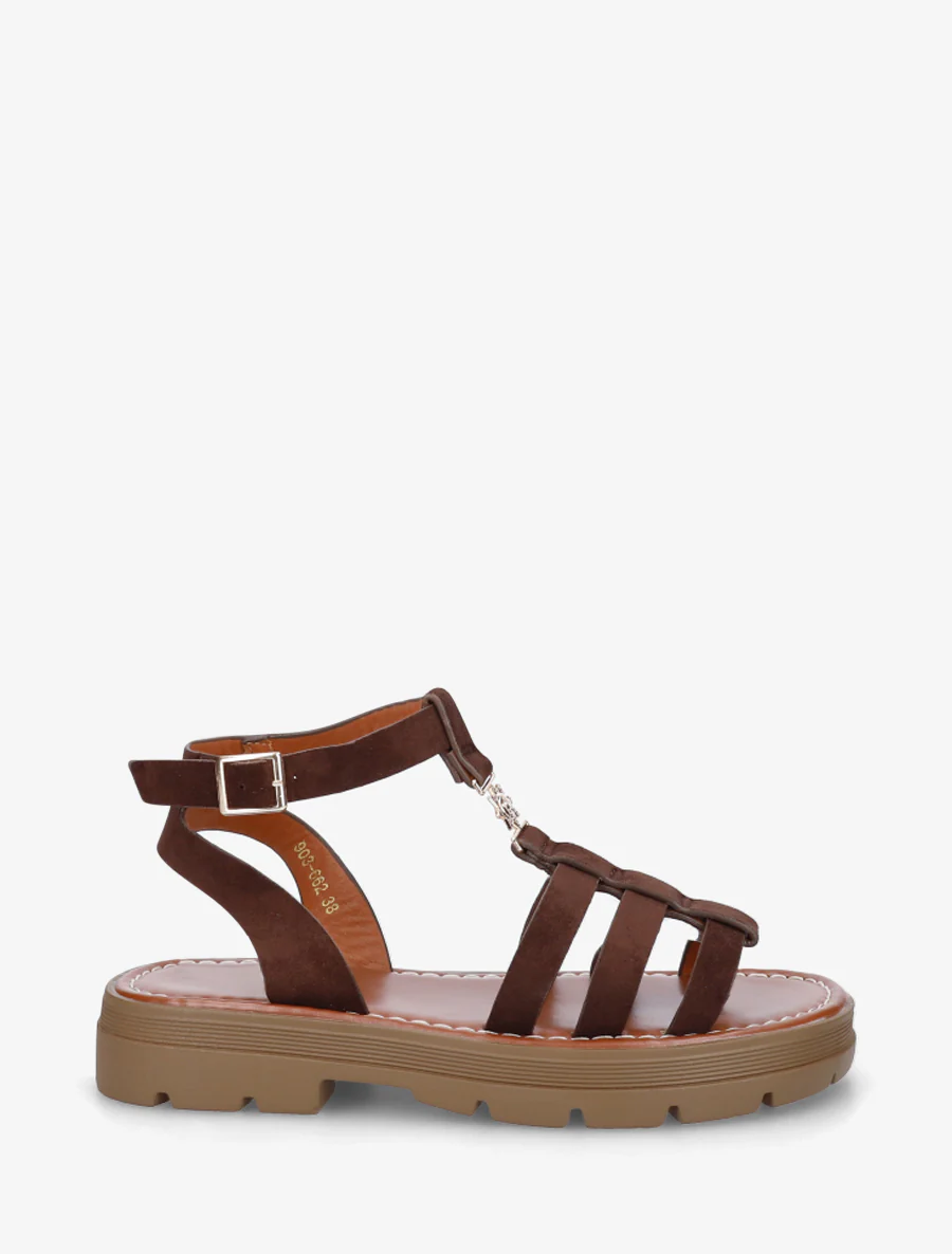 Gladiatorsandalen van suèdine - Bruin