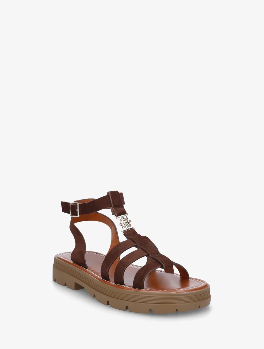 Gladiatorsandalen van suèdine - Bruin - Image 2