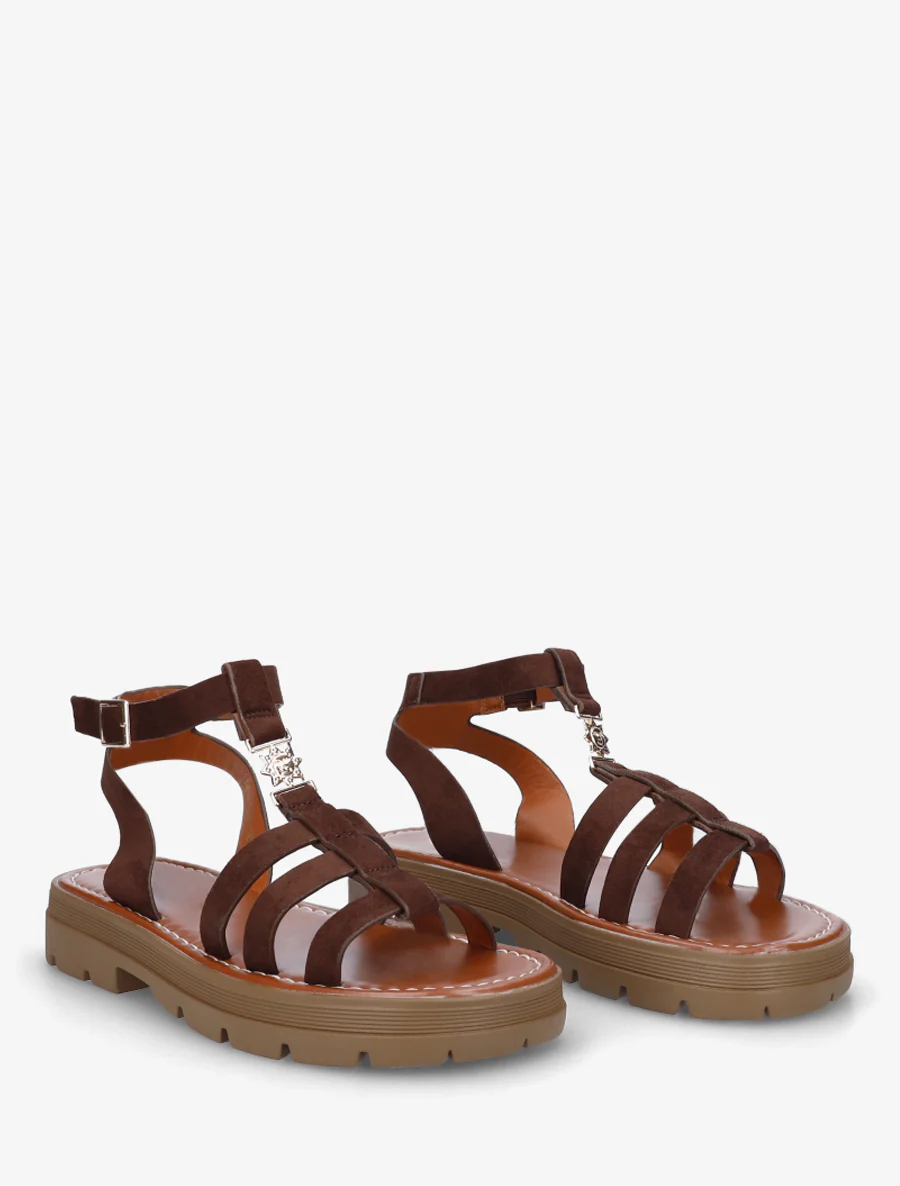 Gladiatorsandalen van suèdine - Bruin - Image 4