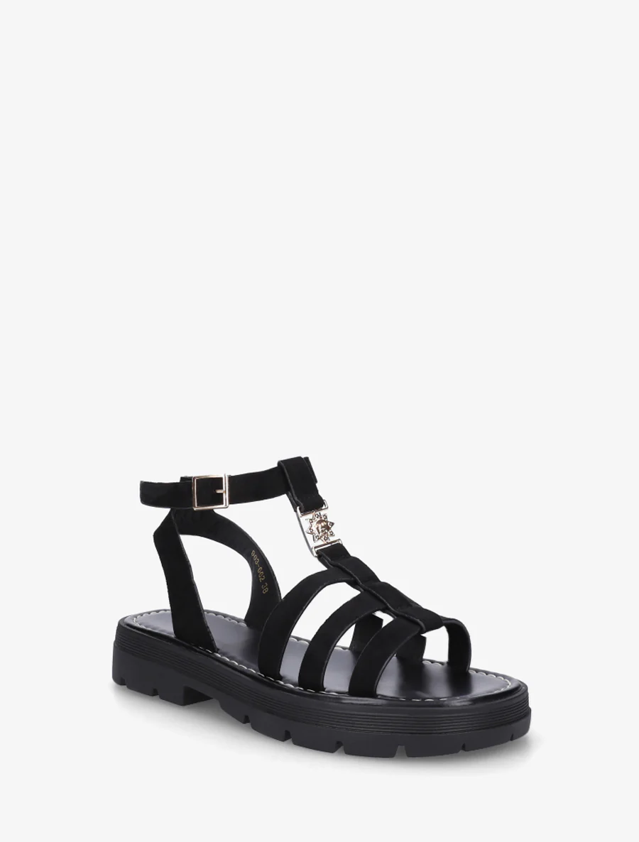 Gladiatorsandalen van suèdine - Zwart - Image 2