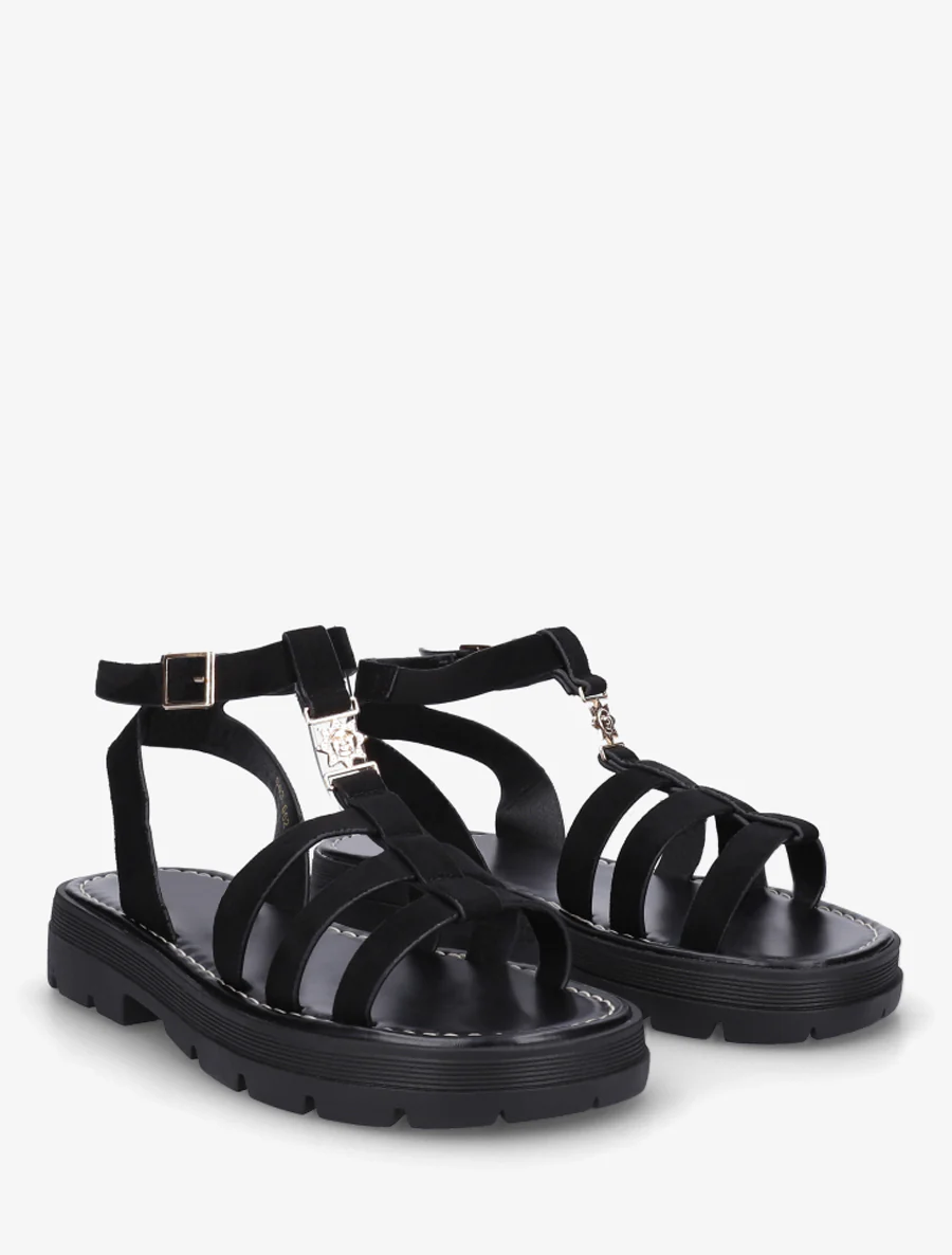 Gladiatorsandalen van suèdine - Zwart - Image 4