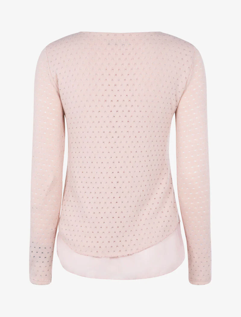 Gebreide top met glanzende gespikkelde print - roze - Image 2