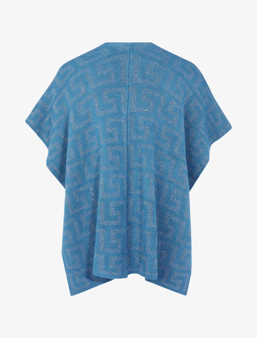 Glitterende poncho met Griekse print - Olie/zilver - Image 2