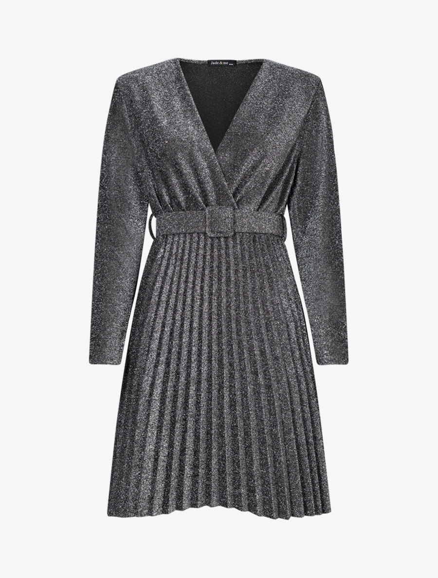 Glitterjurk met geplooide zoom - Geld
