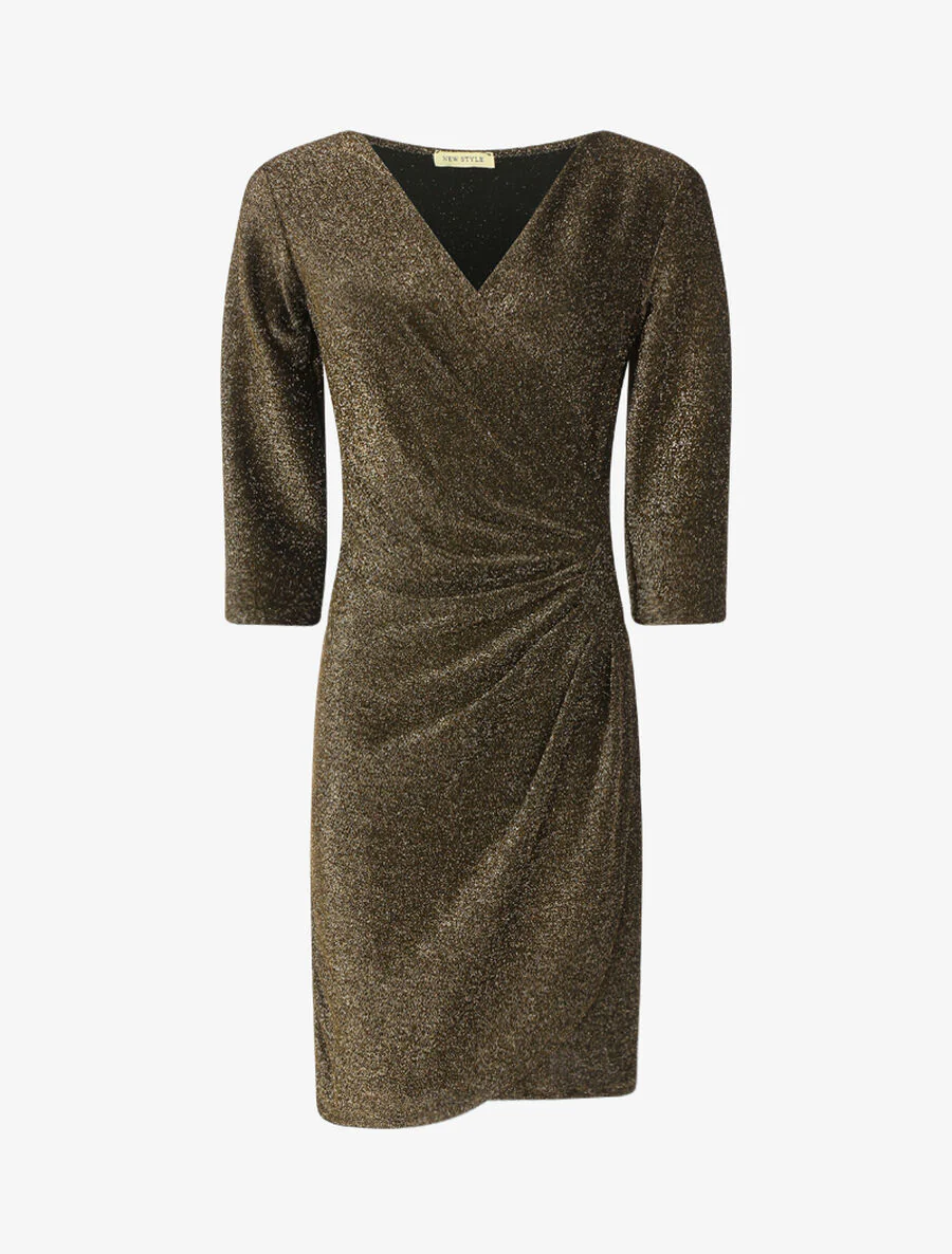 Glitterkokerjurk - Goud