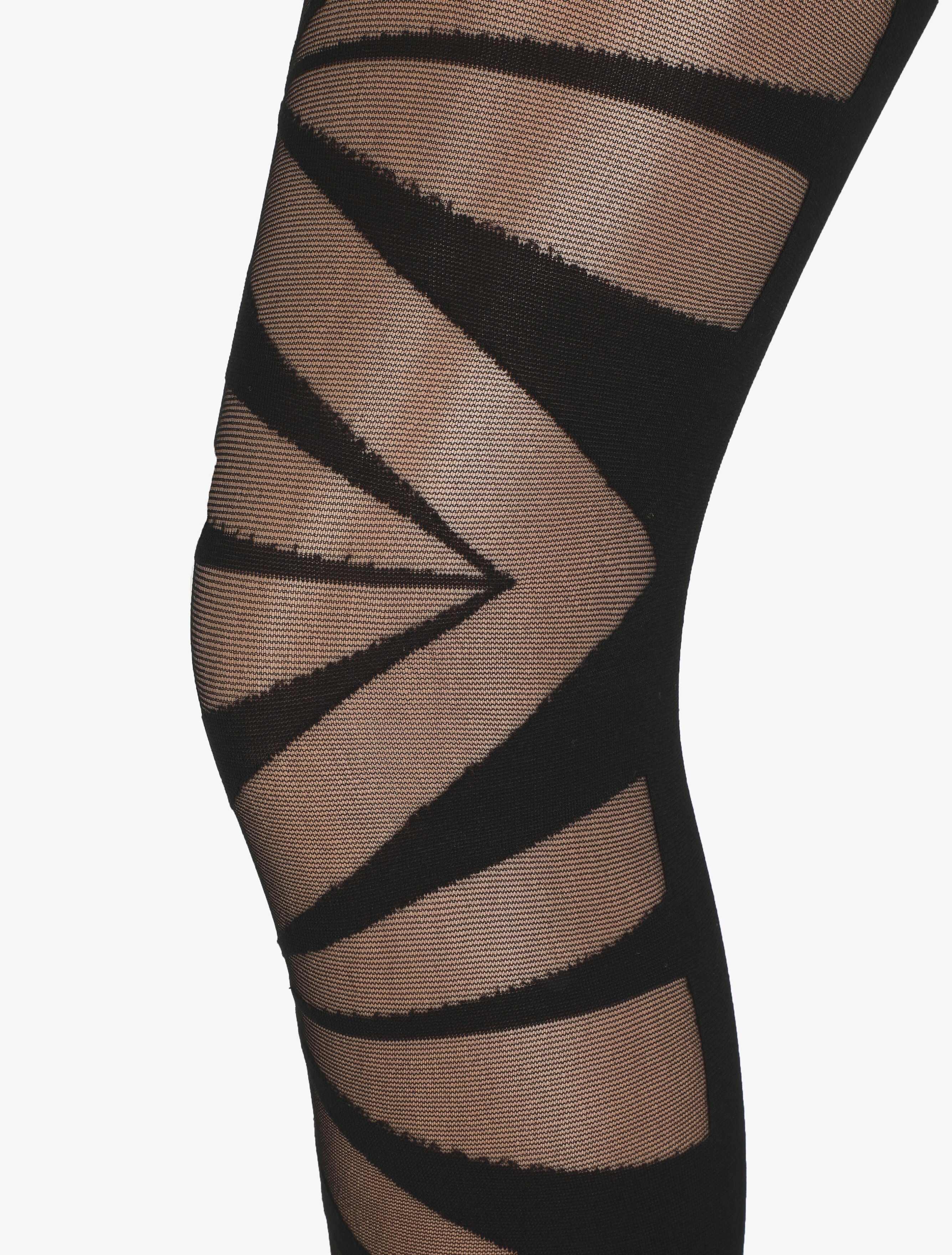 Grafische motief panty's - Zwart - Image 2