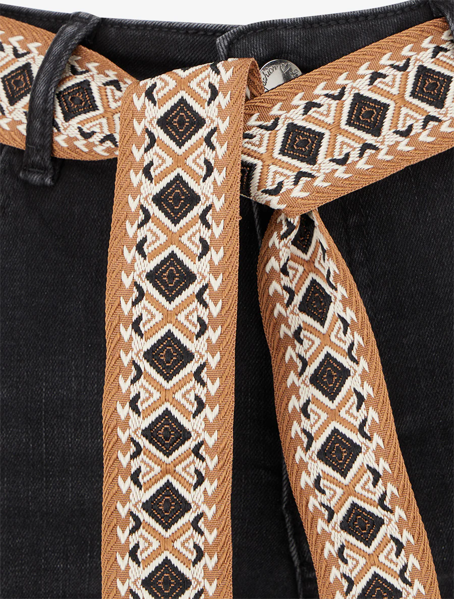 Grafische riem skinny jeans met zoomranden - Antracietgrijs - Image 3