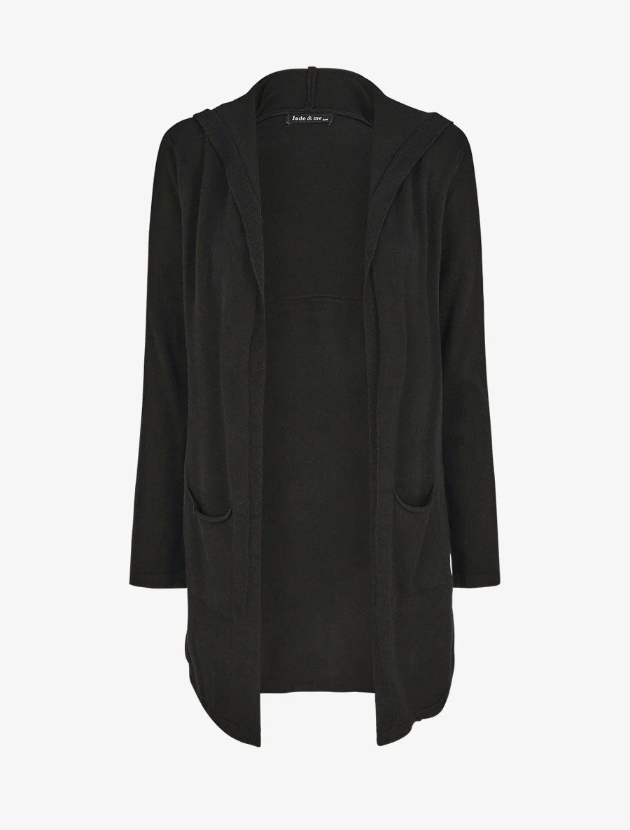 Halflang vest met capuchon - Zwart