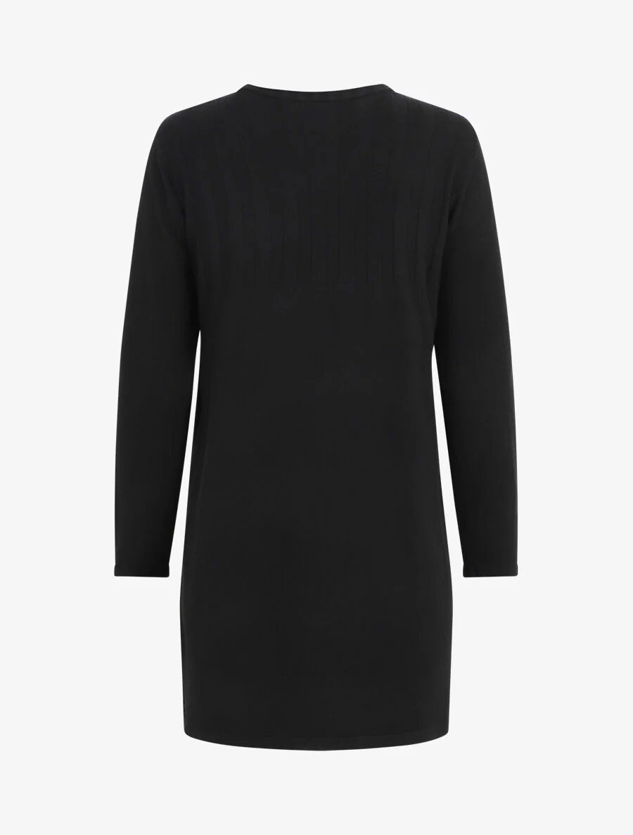 Halflang vest met lange mouwen - Zwart - Image 2