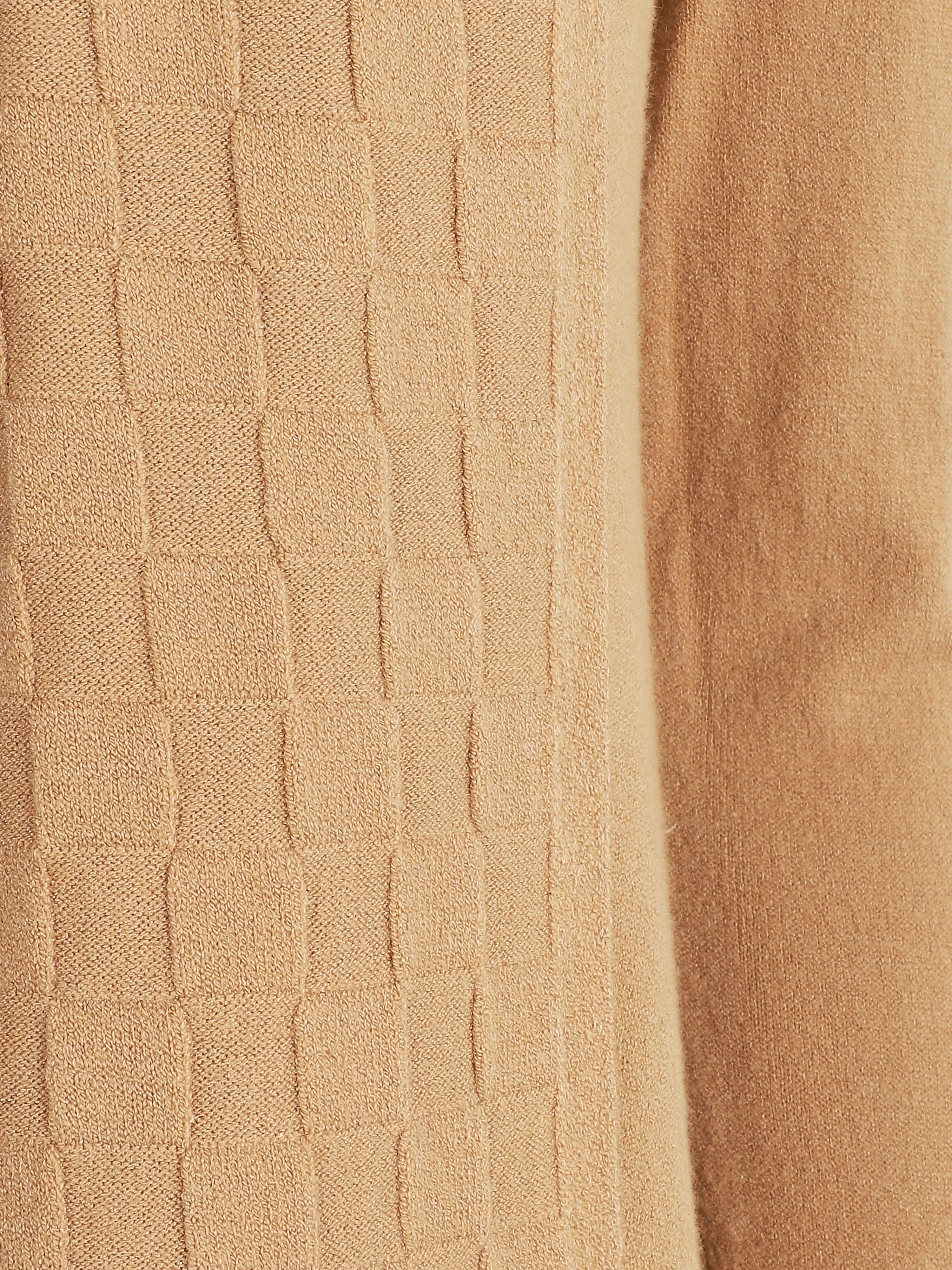 Halflang vest met sjaalkraag - Beige - Image 3