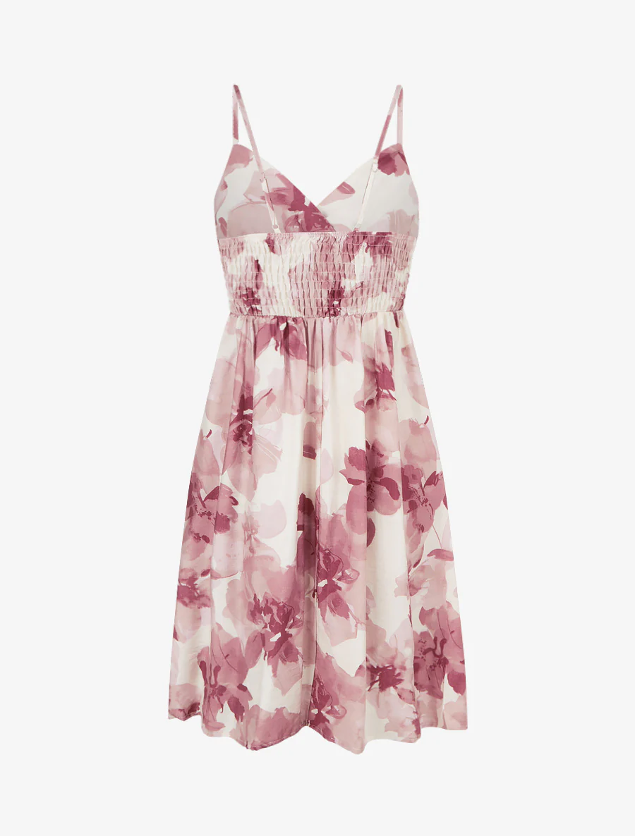 Halflange jurk met bloemenprint - Oudroze - Image 2
