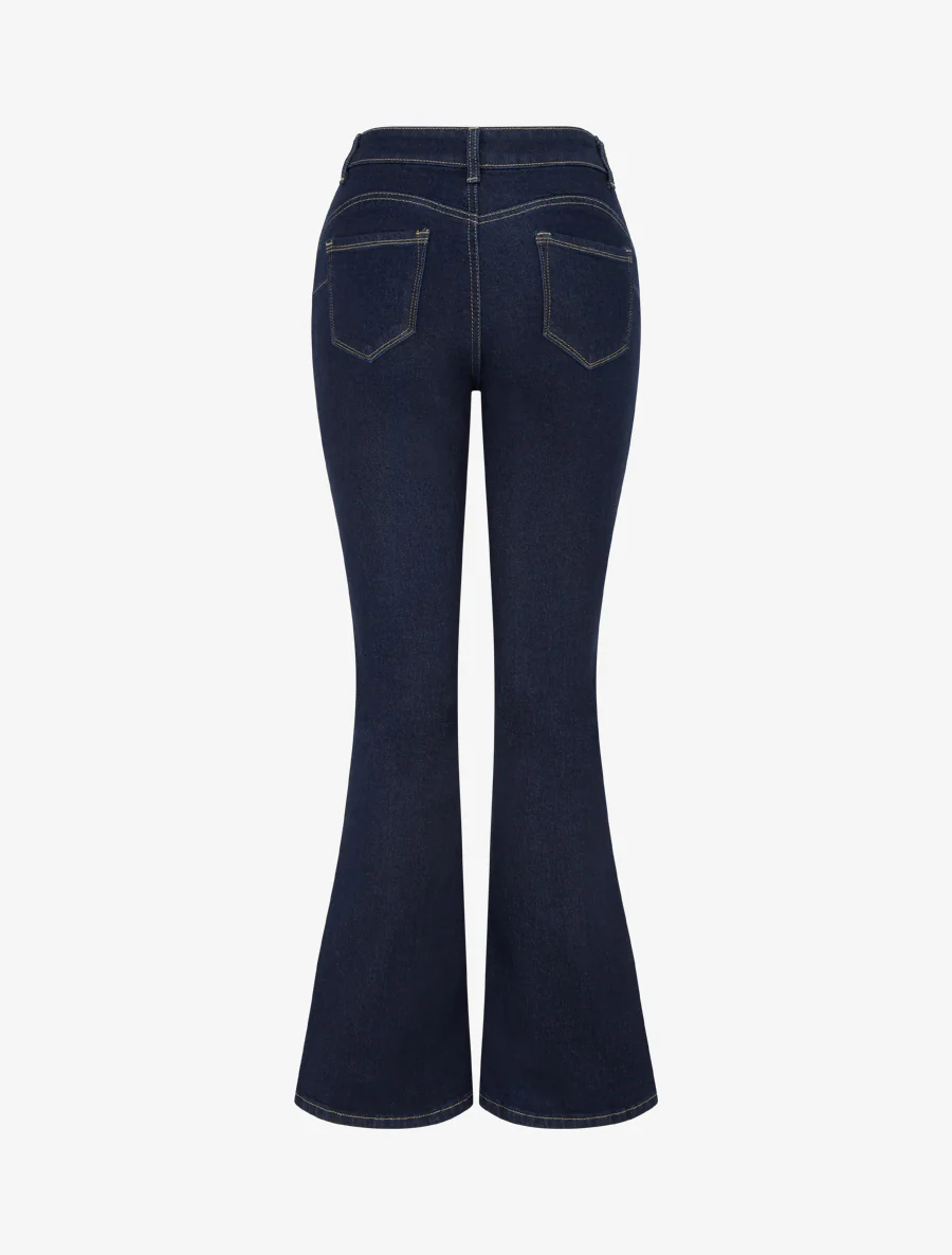 Hoge taille push-up flare jeans - Ongerept blauw - Image 2
