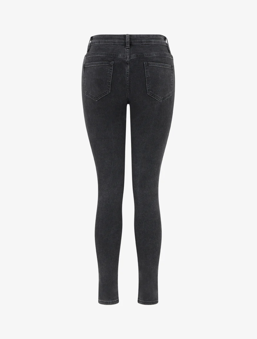 Hoge taille stretch skinny jeans - Antracietgrijs - Image 2