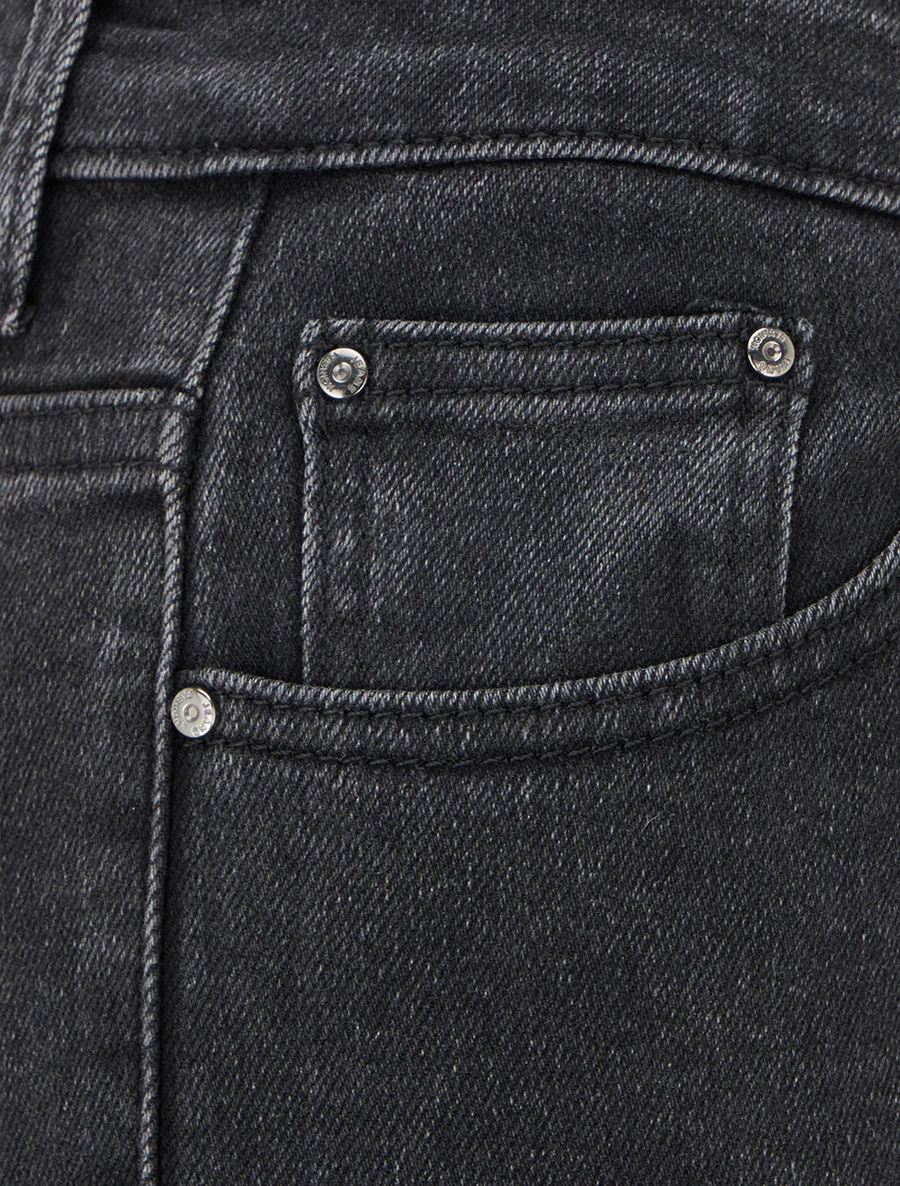 Hoge taille stretch skinny jeans - Antracietgrijs - Image 3