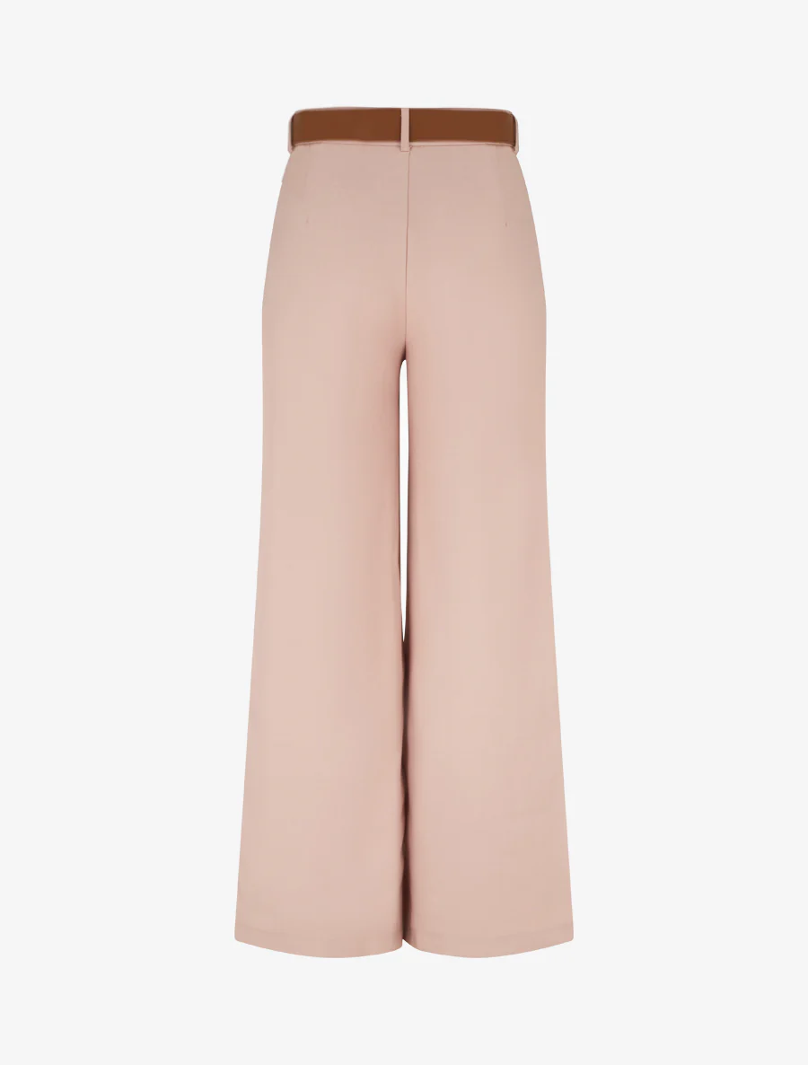 Hoog getailleerde broek met wijde snit - Roos - Image 2