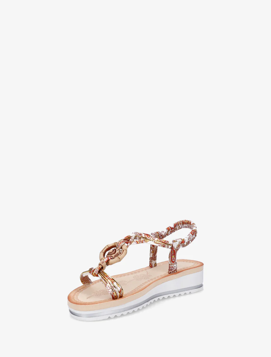 Houten sleehaksandalen met sierstenen inzet. - Wit - Image 3