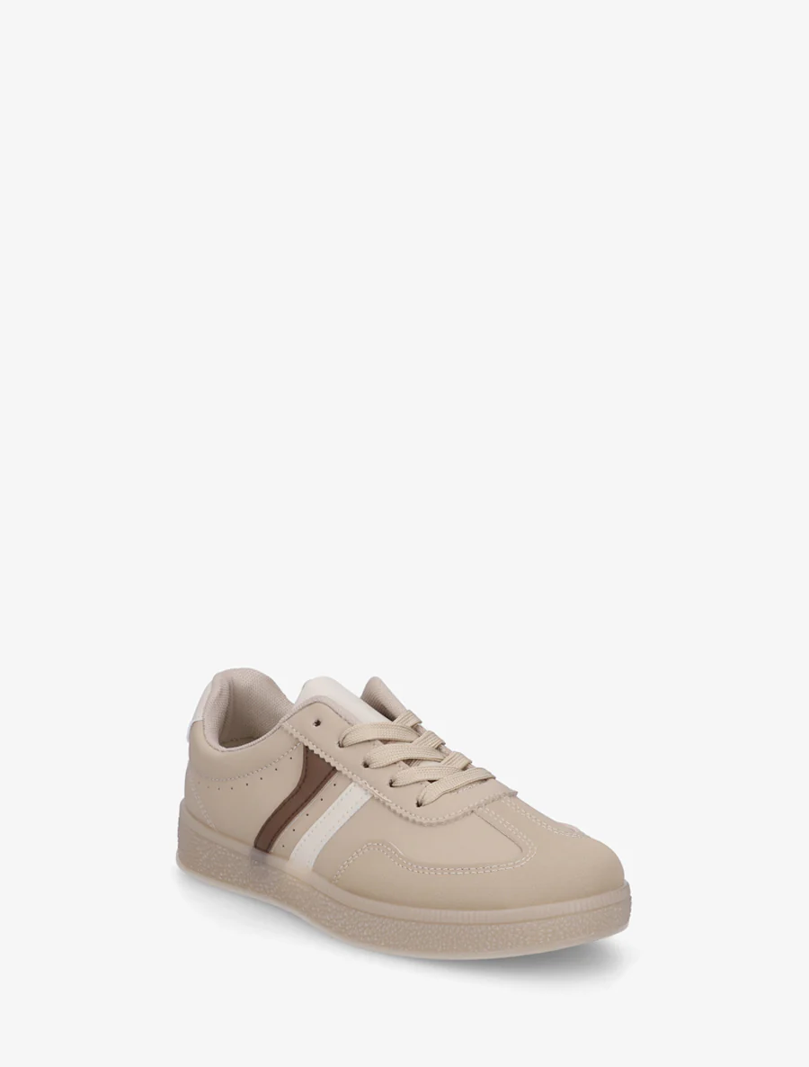 Imitatieleren sneakers met contrasterende banden - Mol - Image 2