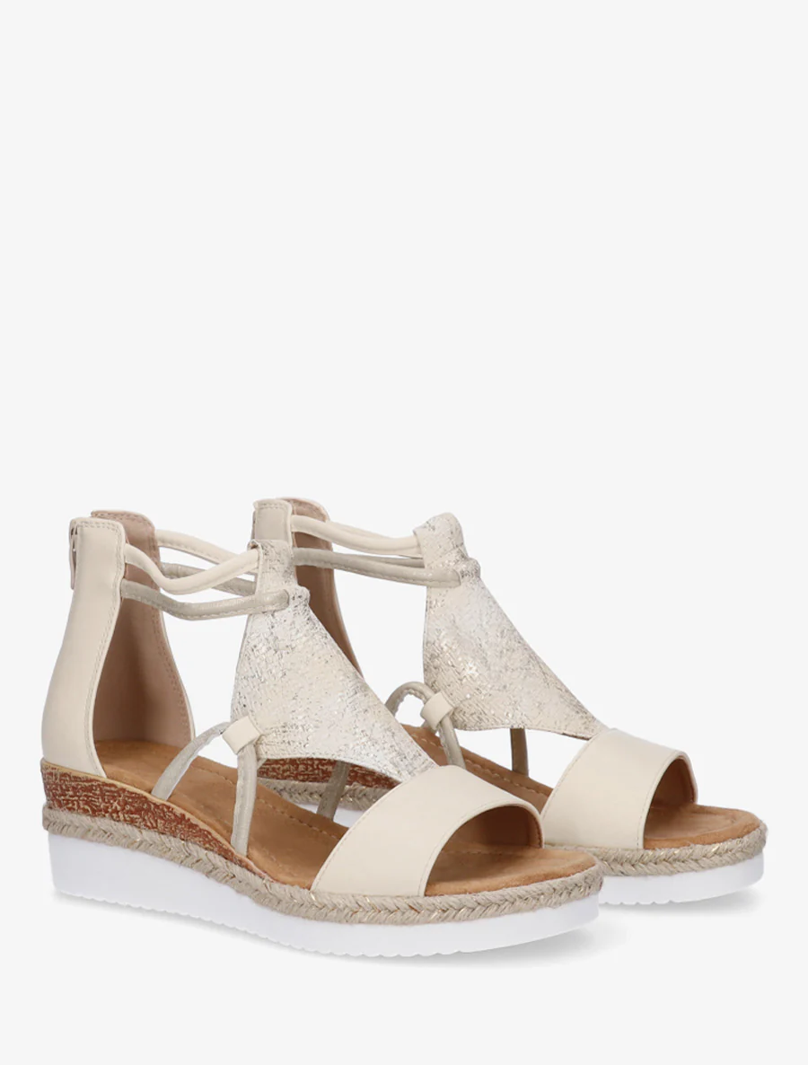 Iridescent sleehak sandalen - Beige - Image 4