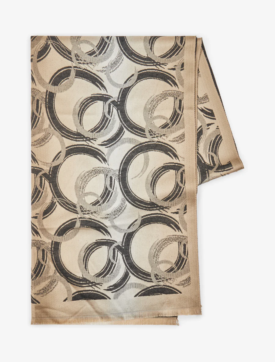 Iridescente sjaal met grafische print - Zwart - Image 2