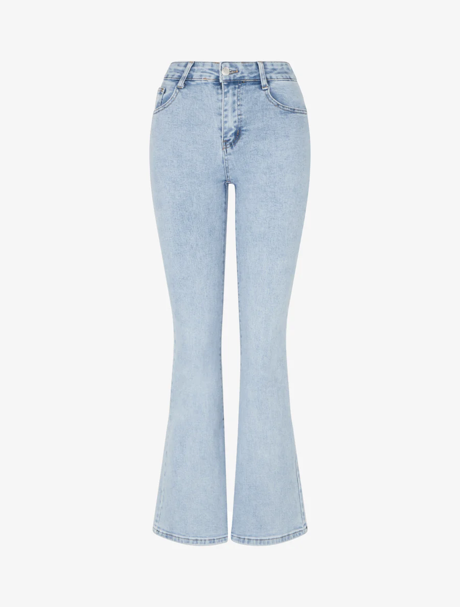Jean bleached push-up flare model - Lichtblauw