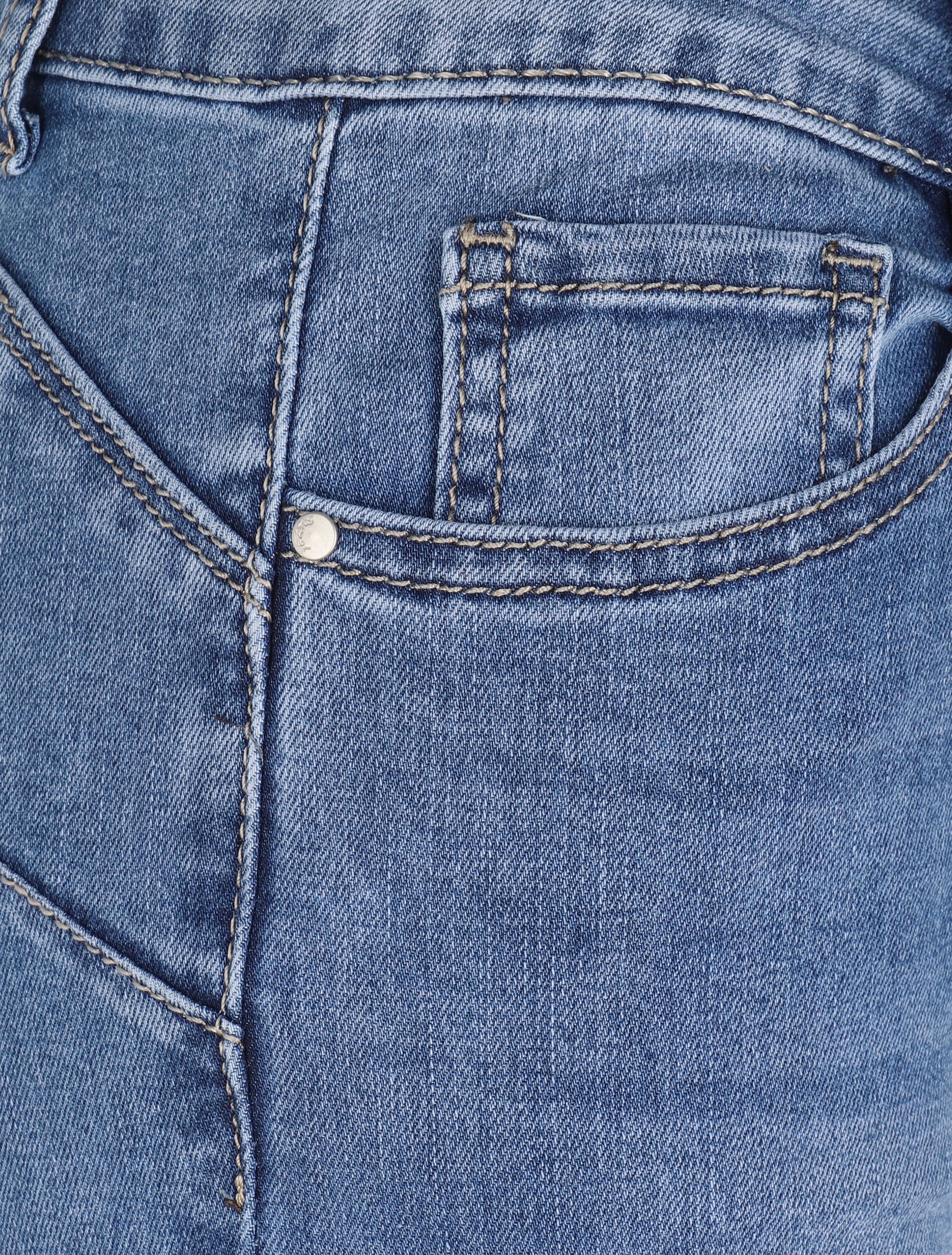 Jean flare met rafelige randen - Blauw denim - Image 3