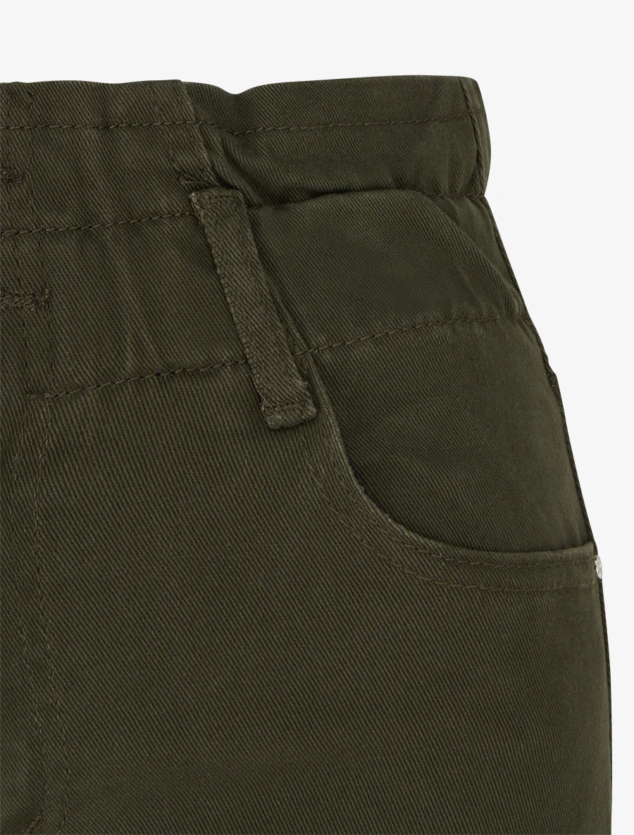 Jean met hoge elastische taille - Kaki - Image 3