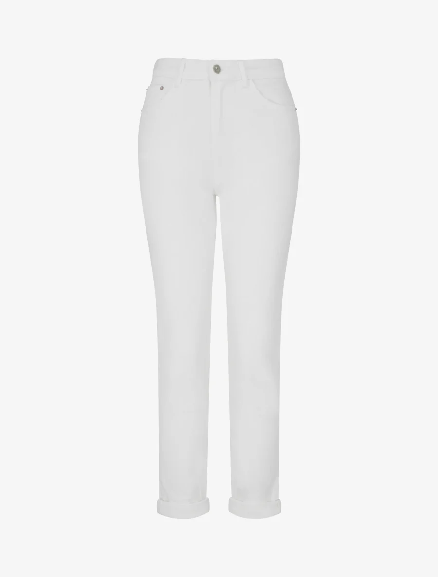 Jean met hoge taille - Wit