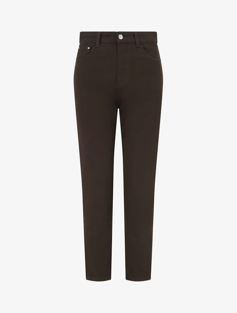 Jean met hoge taille - Bruin
