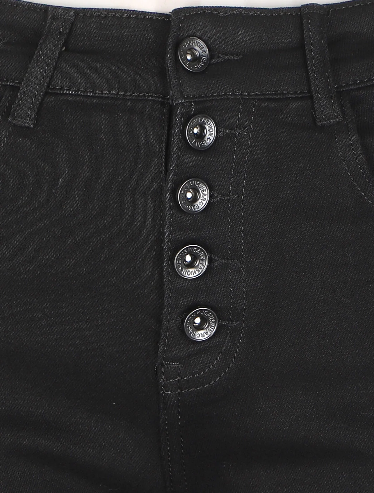 Jean met knoopsluiting - Zwart - Image 3