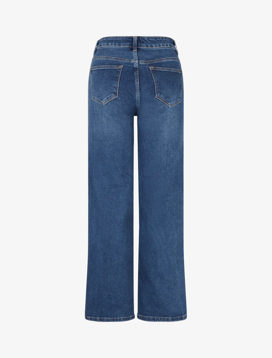 Jean met rechte pijpen en wijde pasvorm. - Blauw - Image 2