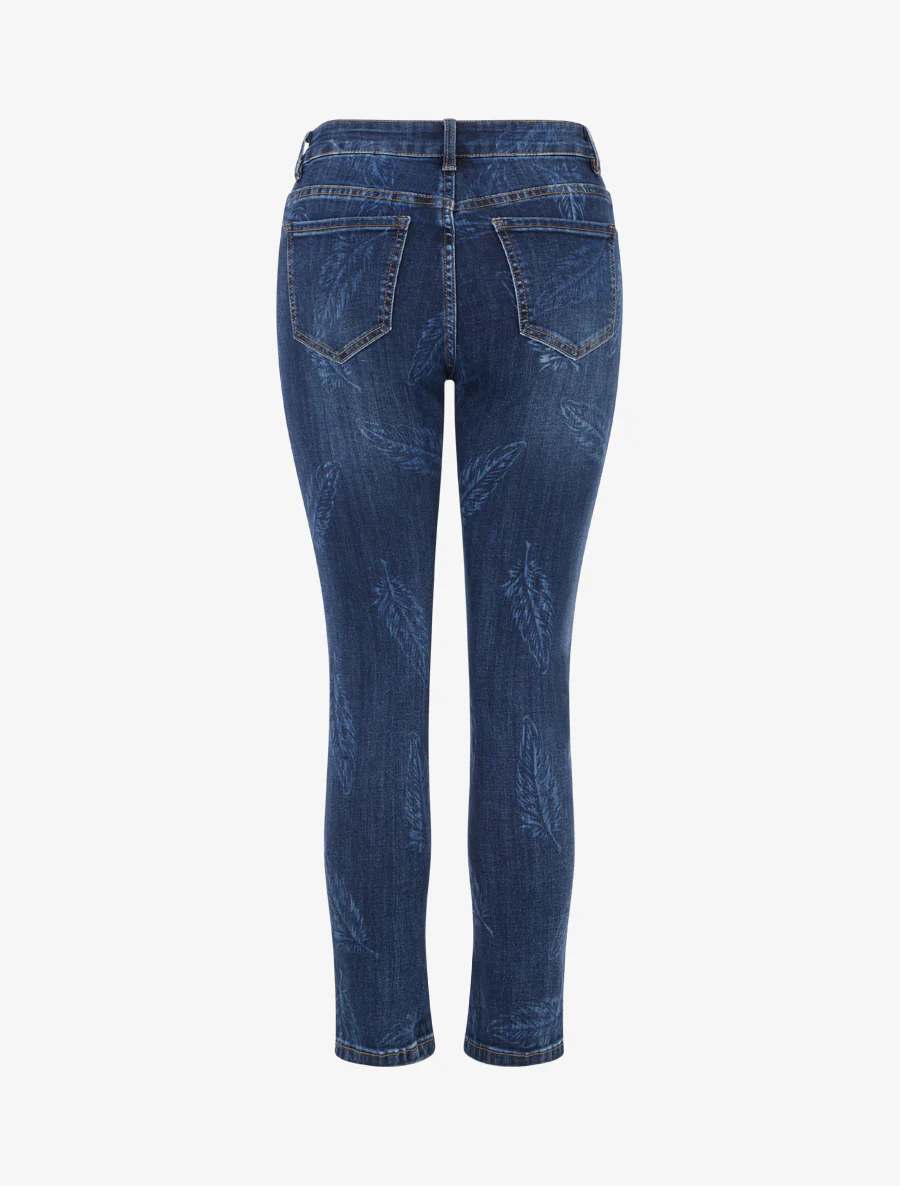 Jean met verenprint, skinny fit - Blauwe denim - Image 2