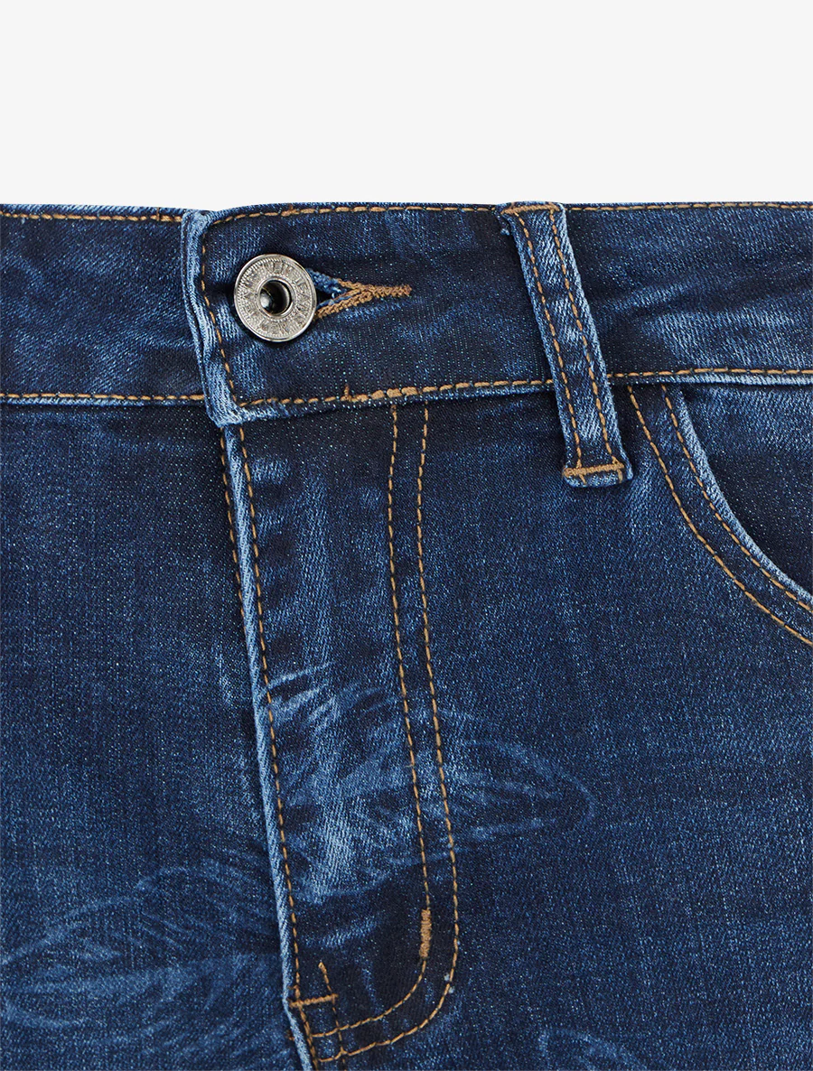 Jean met verenprint, skinny fit - Blauwe denim - Image 3