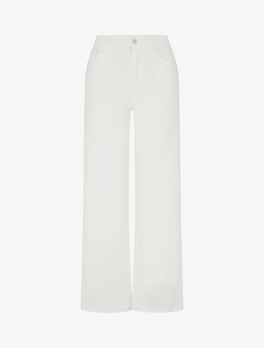 Jean met wijde pijpen en hoge taille - Ecru
