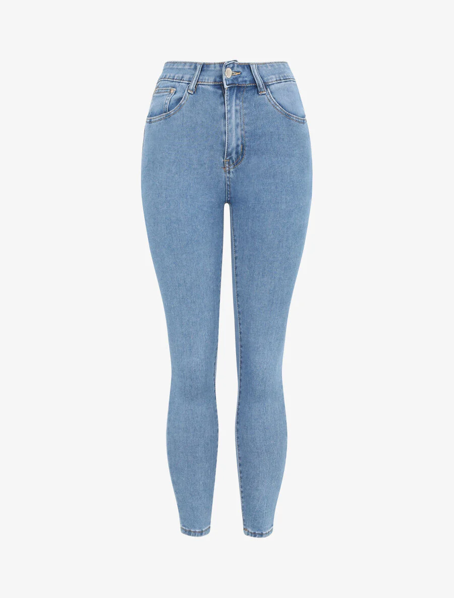 Jean skinny push up met standaard taille - Lichtblauw