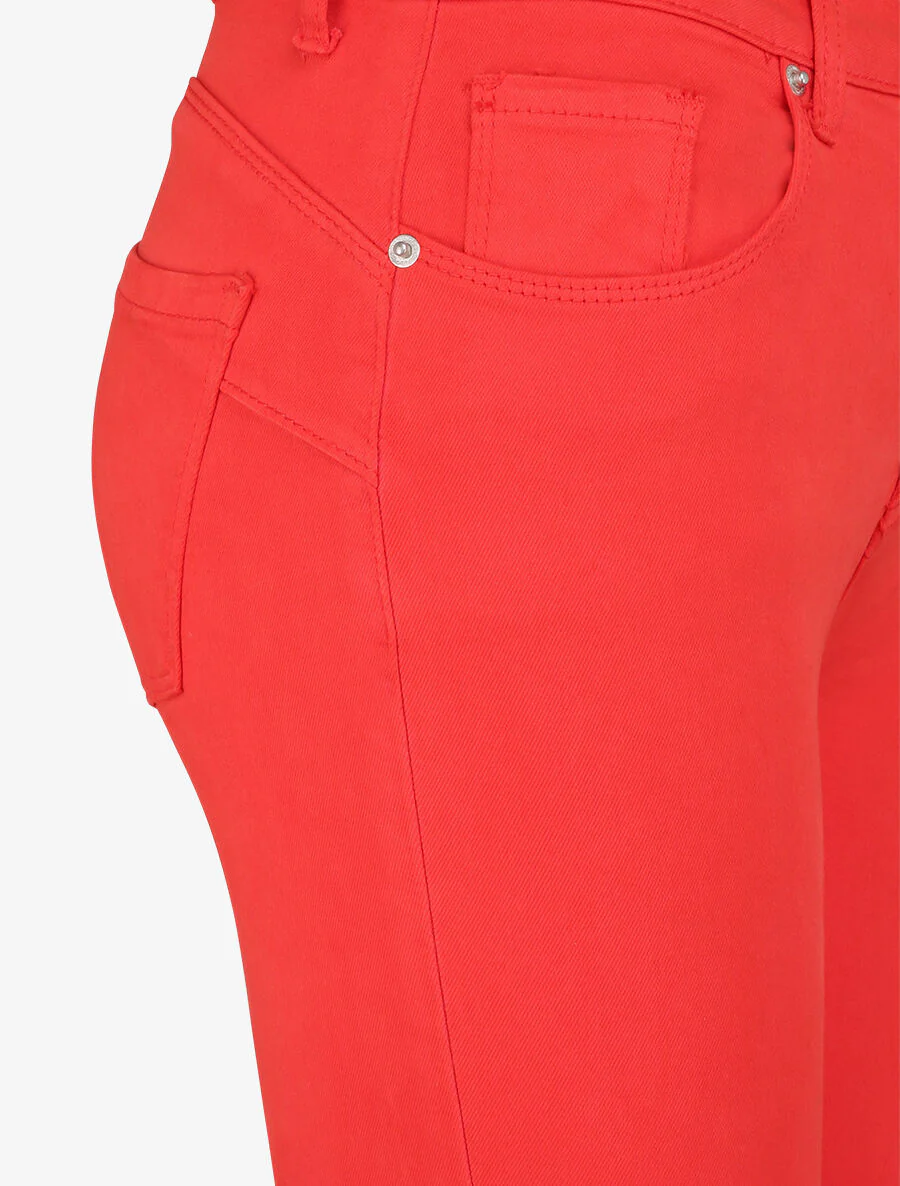 Jean skinny push up met zichtbare naden - Rood - Image 3