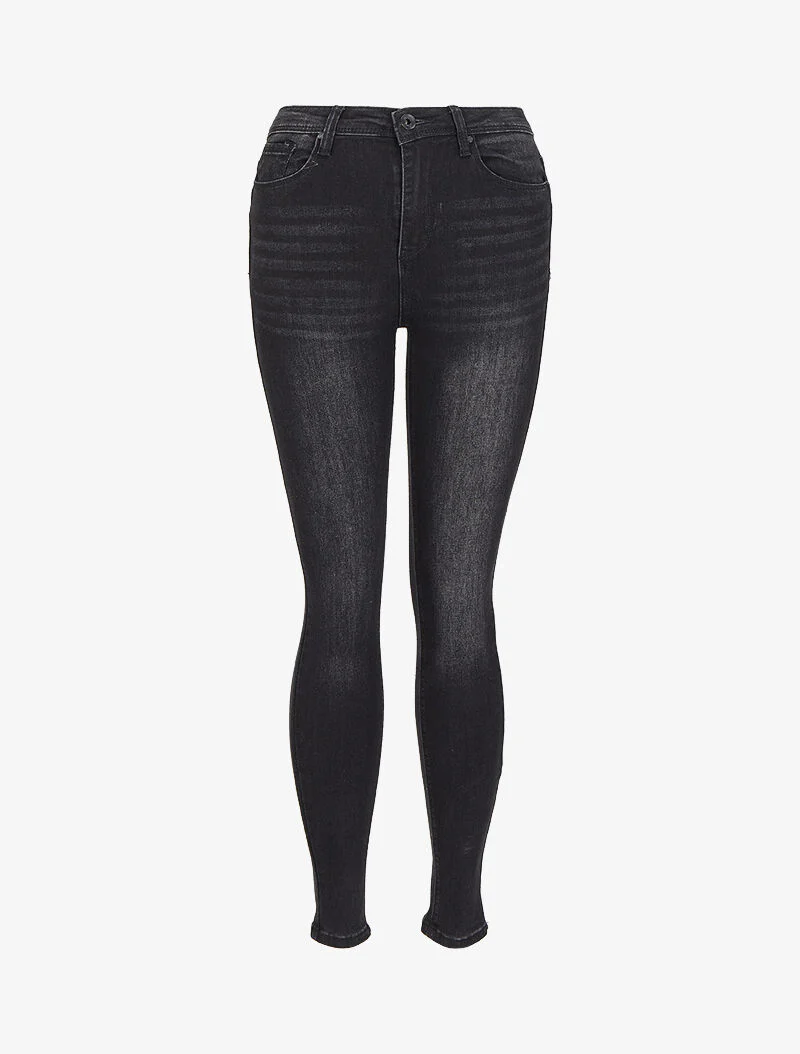 Jean skinny verbleekt - Zwart