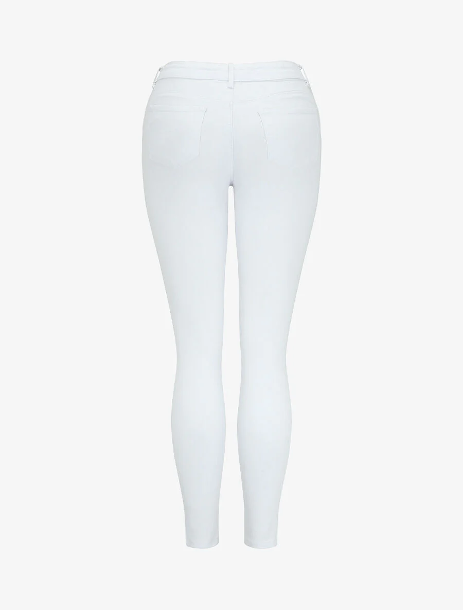 Jean slim eenkleurig push up - Wit - Image 2
