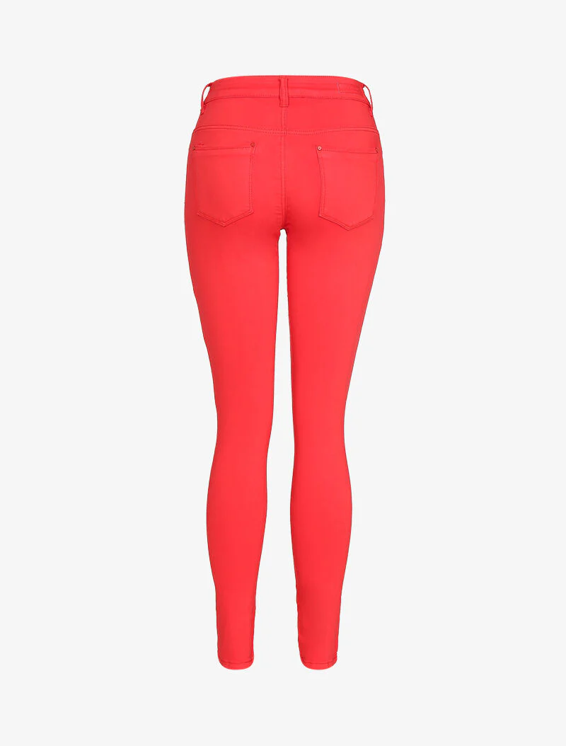 Effen slim fit jeans - rood - Image 2