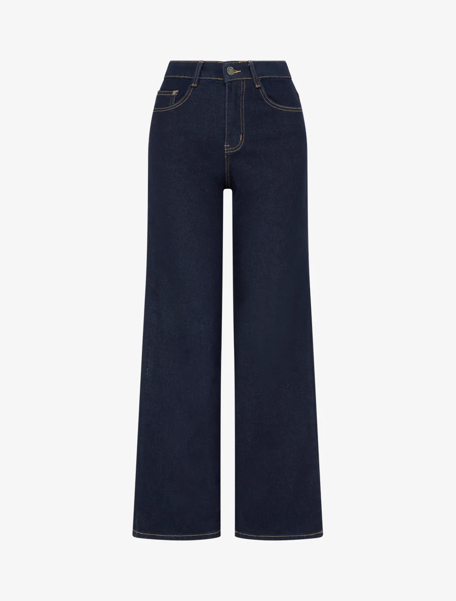 Jean stretch met wijde pasvorm - Ongerept blauw