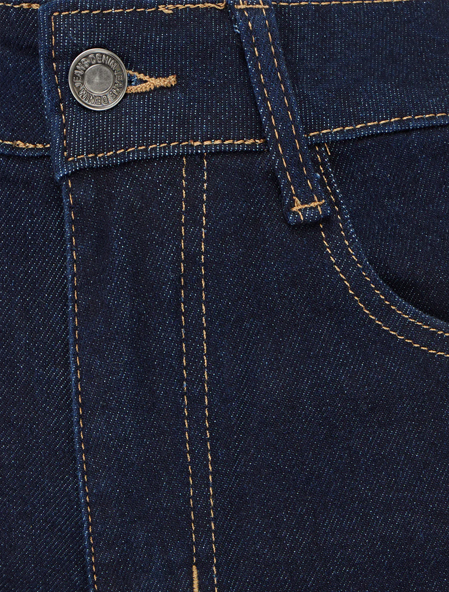 Jean stretch met wijde pasvorm - Ongerept blauw - Image 3