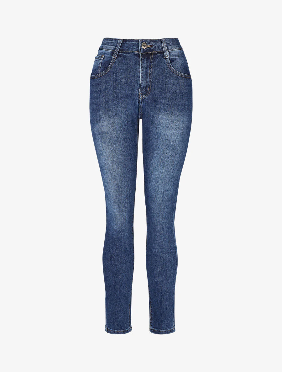 Basis jeans licht vervaagd skinny fit - Blauw