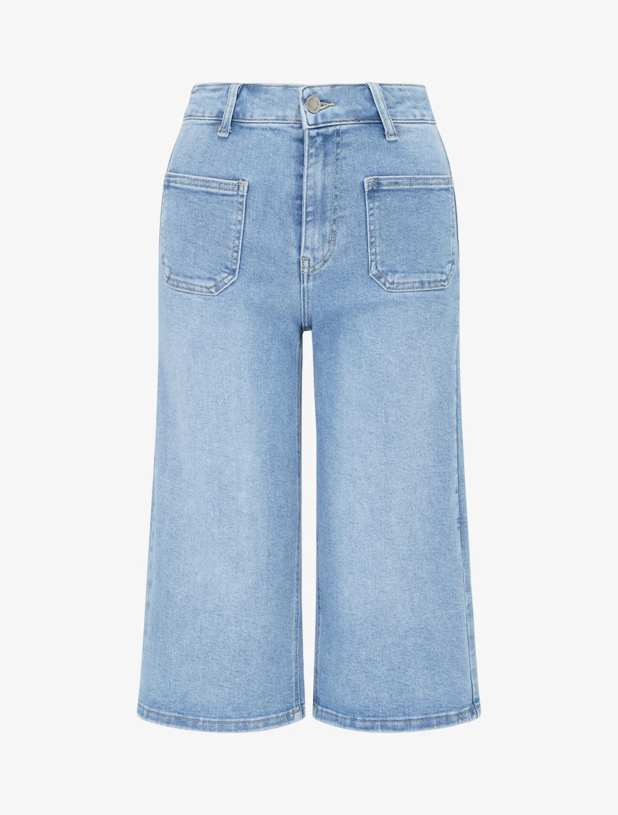 Jeans bermuda met 4 zakken - Blauw
