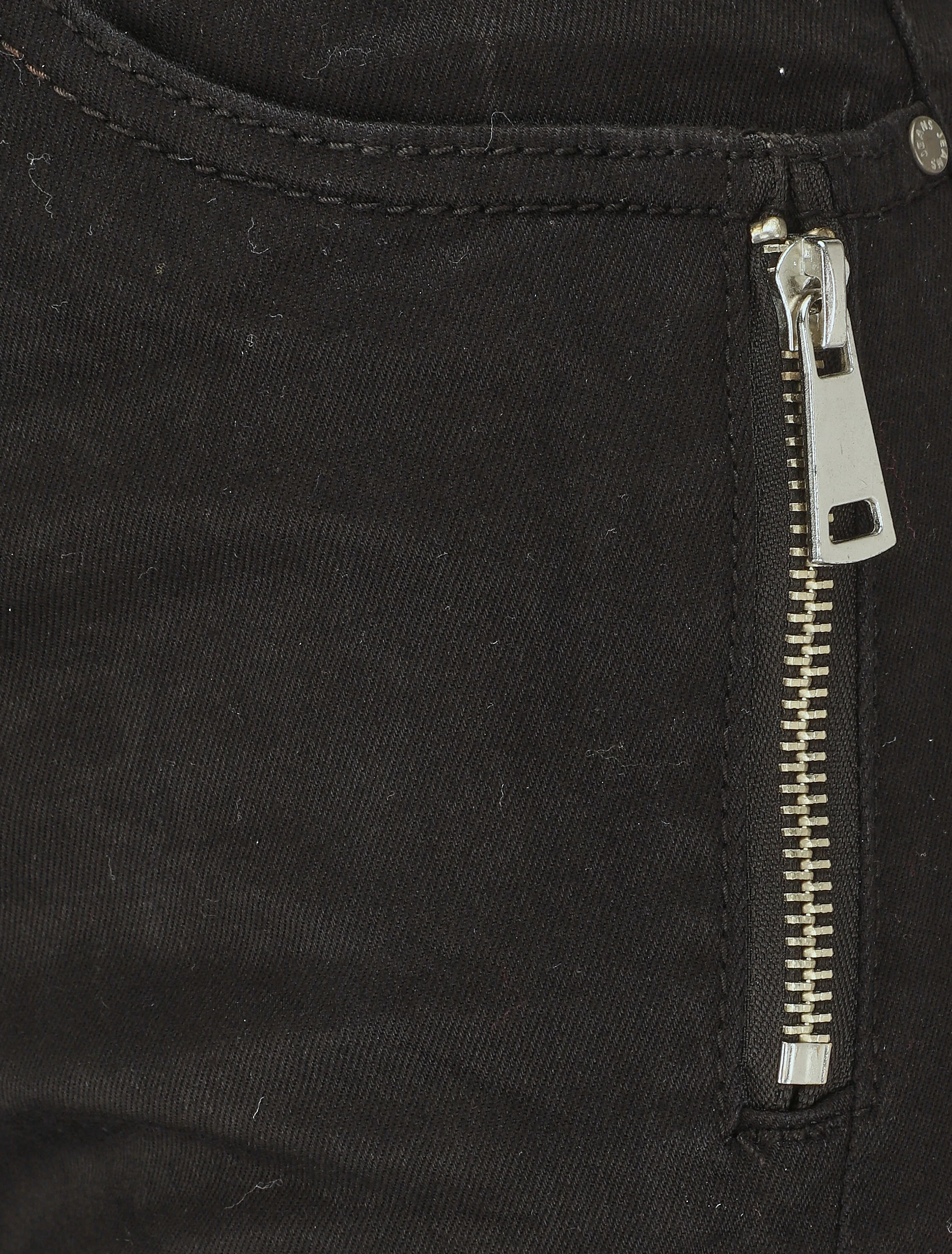 Jeans met hoge taille en kreukeffect. slim fit - zwart - Image 3