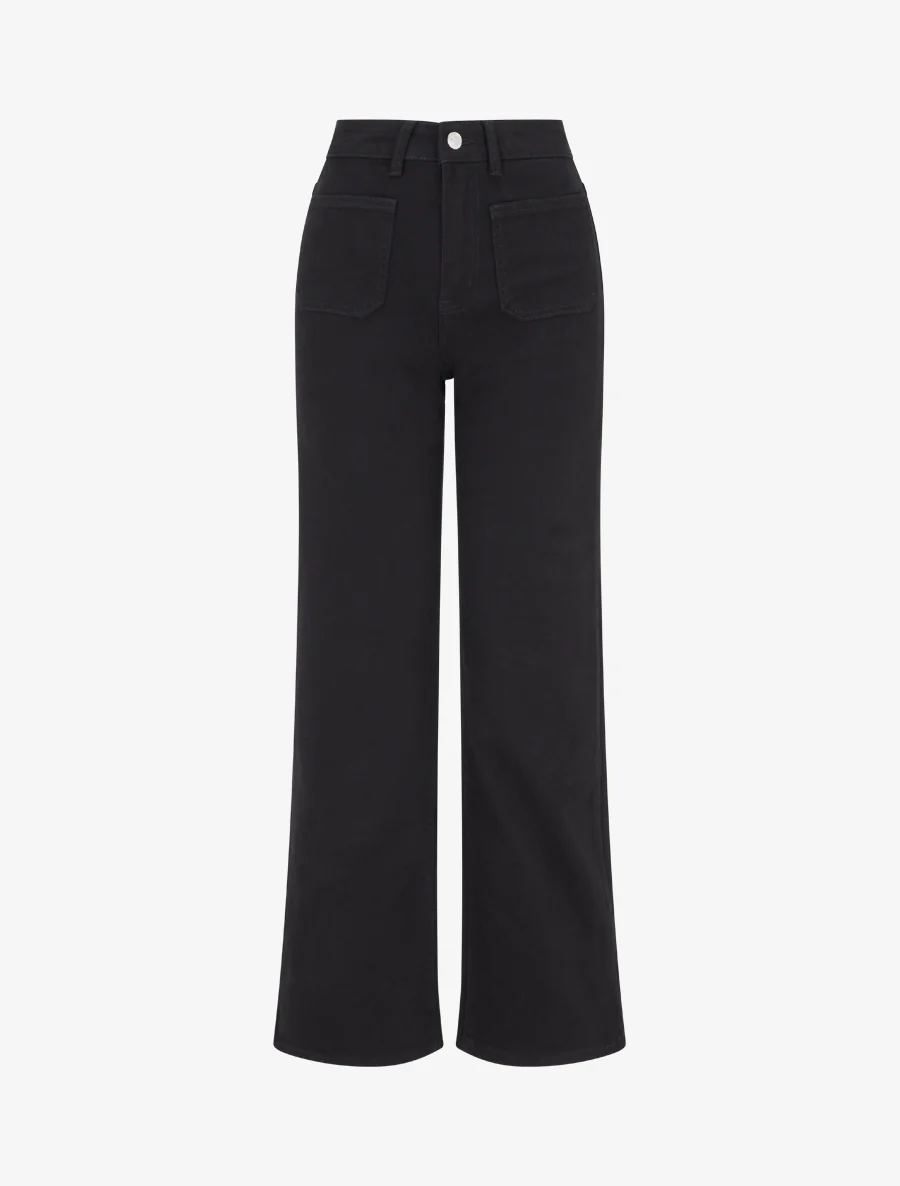 Jeans met opgestikte zakken - Zwart